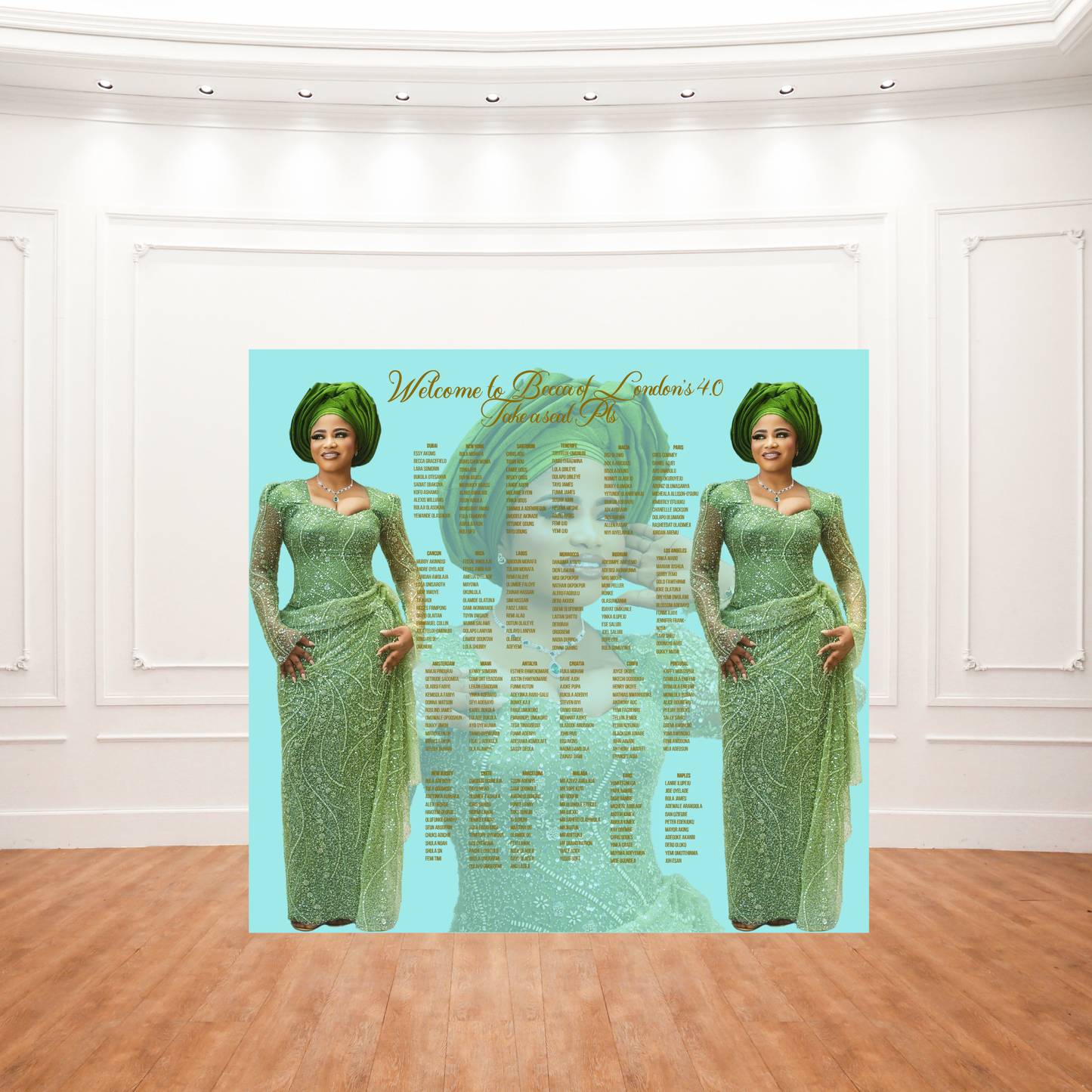 Elegant Guest Seating Chart Backdrop | Custom Wedding & Event Seating Board