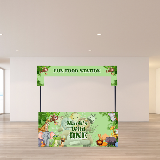 Jungle Safari Food Stall Sign - "Wild ONE" Birthday Theme