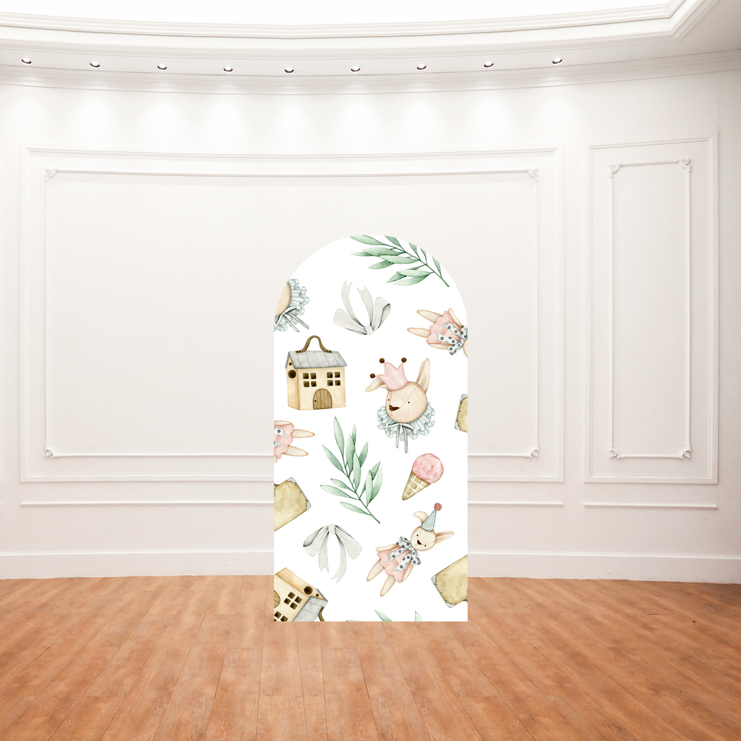 Cute Bunny Birthday Party Backdrop | Watercolor Rabbit Arch Banner | Kids Birthday Decoration UK