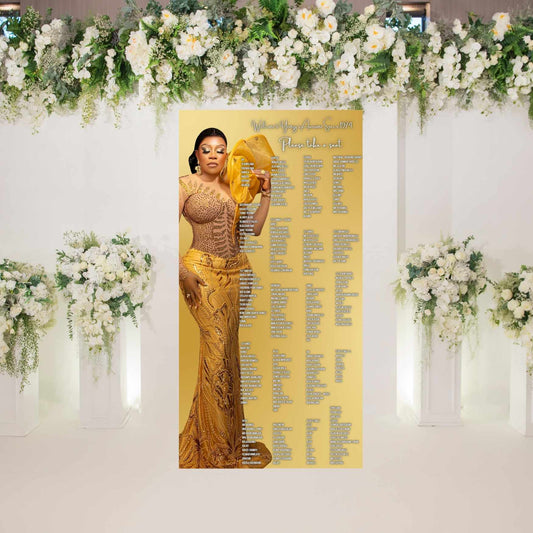 Elegant Birthday Seating Chart Backdrop