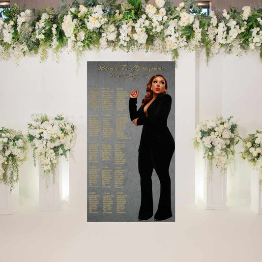 Elegant Birthday Seating Chart Backdrop