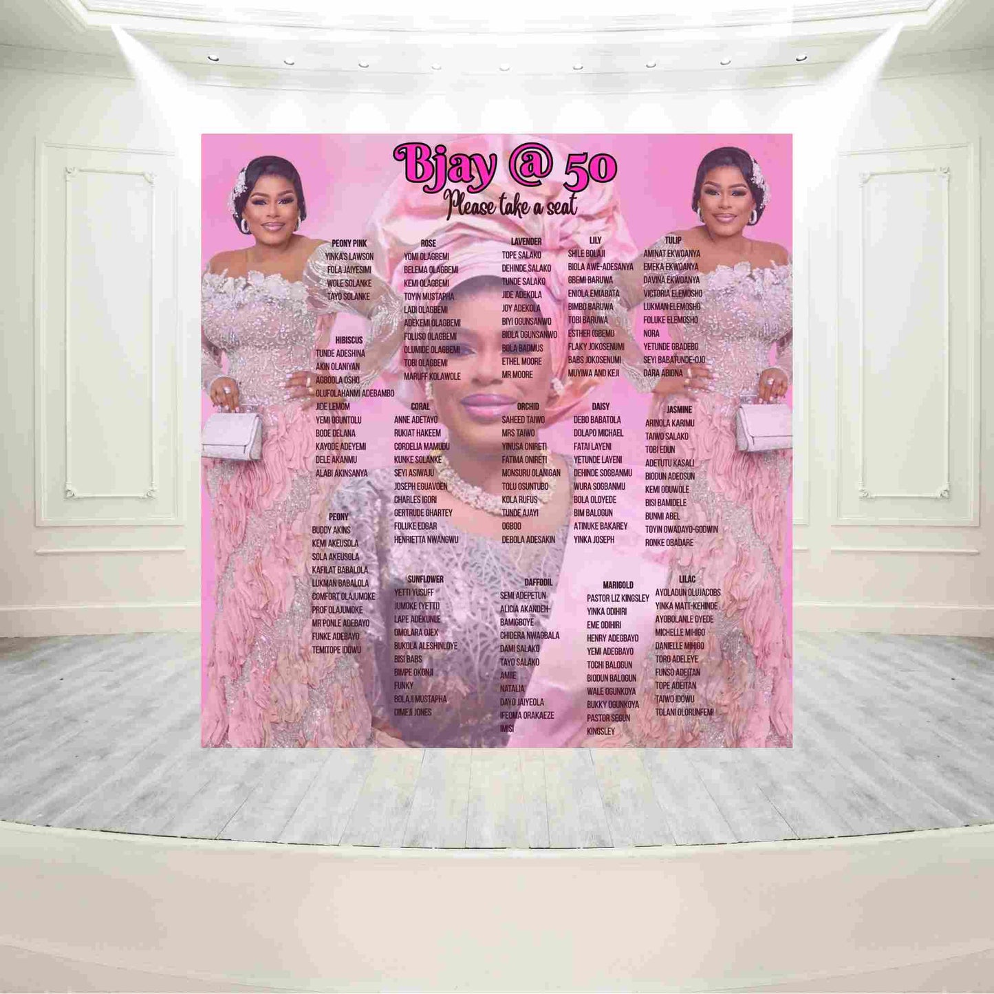 Elegant Guest Seating Chart Backdrop | Custom Wedding & Event Seating Board