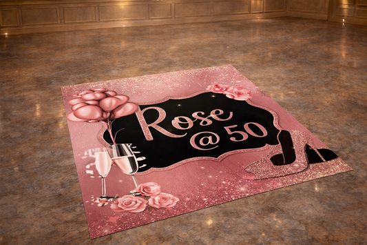 Rose Gold Luxe – 50th Birthday Celebration Floor Sticker