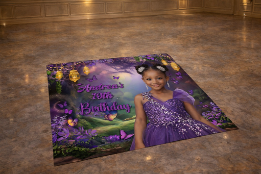 Enchanted theme party floor sticker