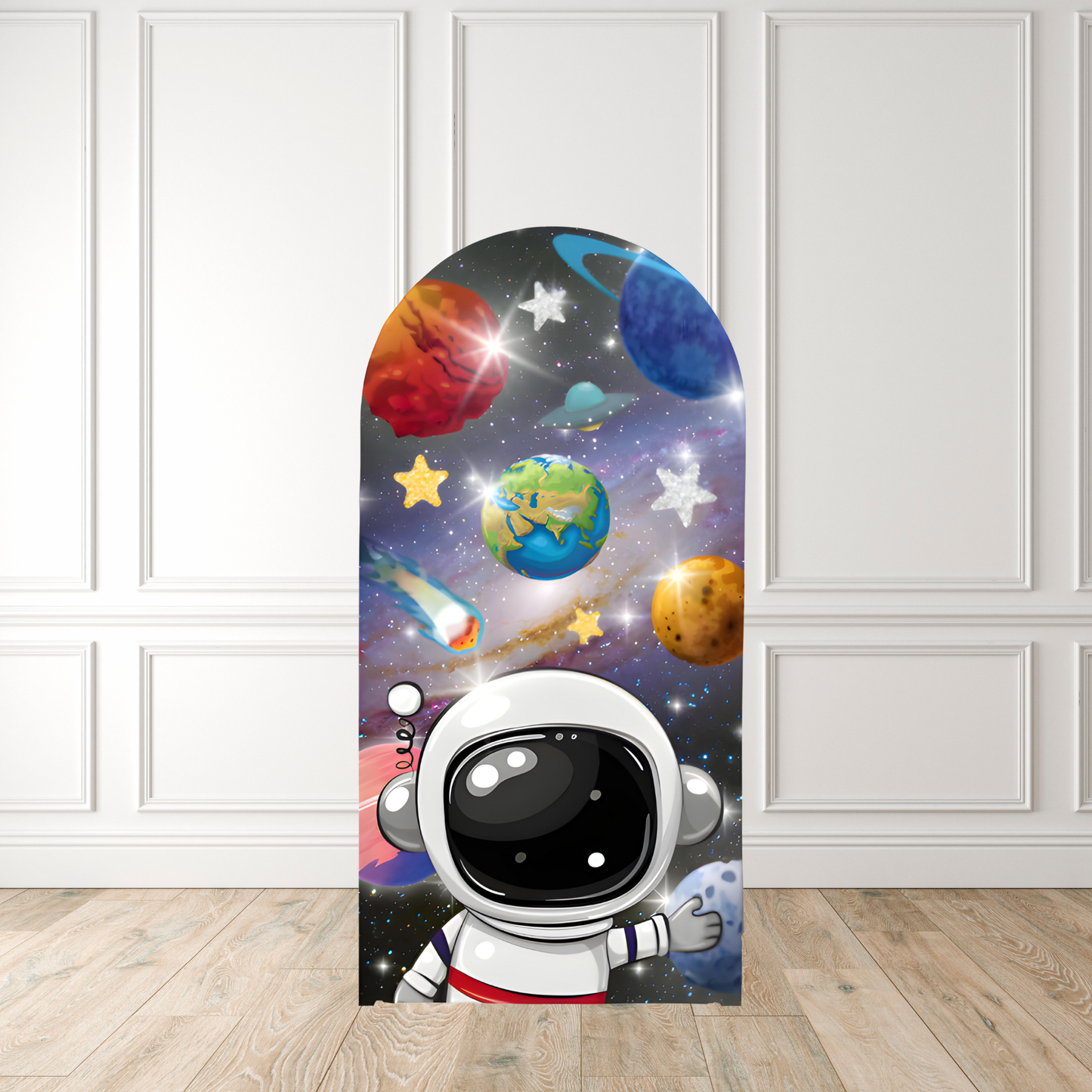 Space Astronaut Birthday Backdrop | Planets and Stars Party Banner | Kids Space Theme Decoration UK